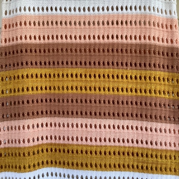 Matthew Bruch Striped Knit-Mesh Midi Tank Dress Sunset SZ 1/ US Small - Picture 11 of 14